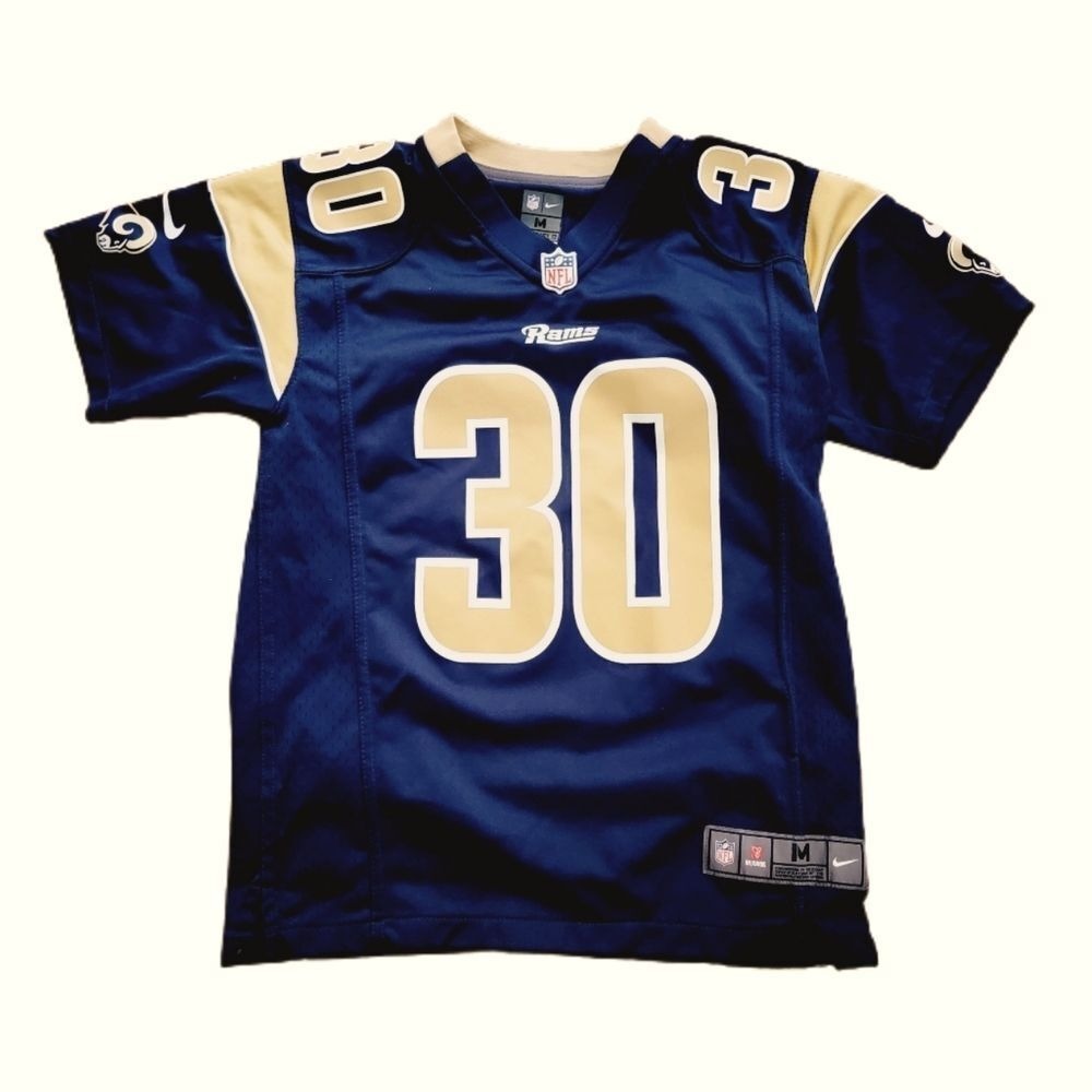 Nike Unisex Kids Navy L.A. Rams‎ Gurley II 30 NFL Football Jersey Sz Medium